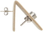 MM6 Maison Margiela Silver & Beige Flocked Display Single Earring