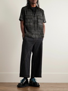 Sacai - Eric Haze Convertible-Collar Velvet-Trimmed Cotton-Voile Shirt - Black
