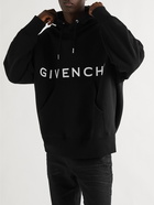 GIVENCHY - Logo-Embroidered Cotton-Jersey Hoodie - Black