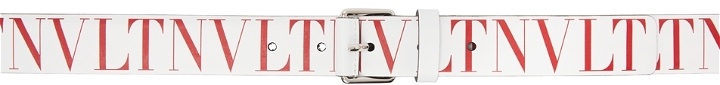 Photo: Valentino Garavani White & Red 'VLTN' Belt