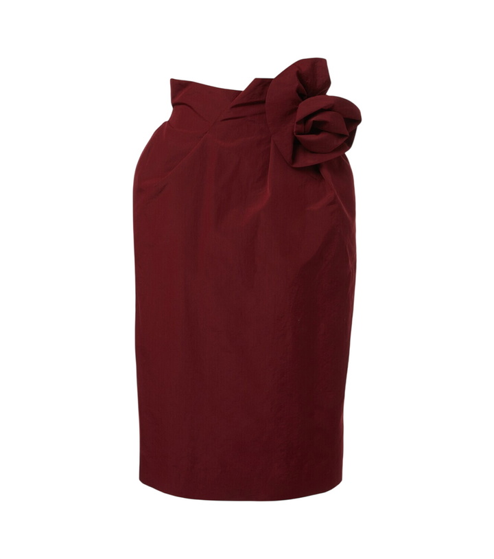 Photo: Magda Butrym Floral-appliqué cotton and silk midi skirt
