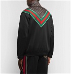 Gucci - Webbing-Trimmed Logo-Print Tech-Jersey Track Jacket - Black