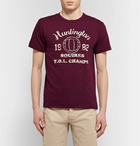 Velva Sheen - Printed Slub Cotton-Jersey T-Shirt - Burgundy