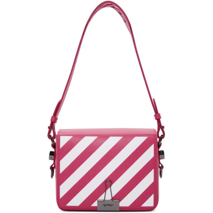 Off-White™ Pink & White Diagonal Stripe Bag