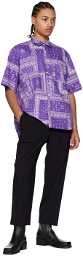 SOPHNET. Purple Paisley Shirt