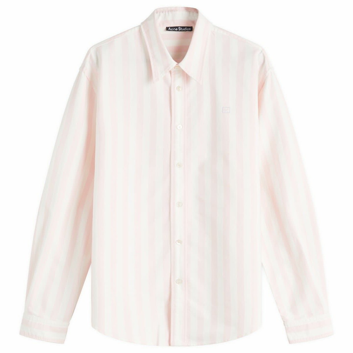 Photo: Acne Studios Men's Sunnie Vintage Oxford Stripe Shirt in Off White/Pink