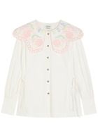 Damson Madder Valentina Embroidered Cotton-poplin Blouse White