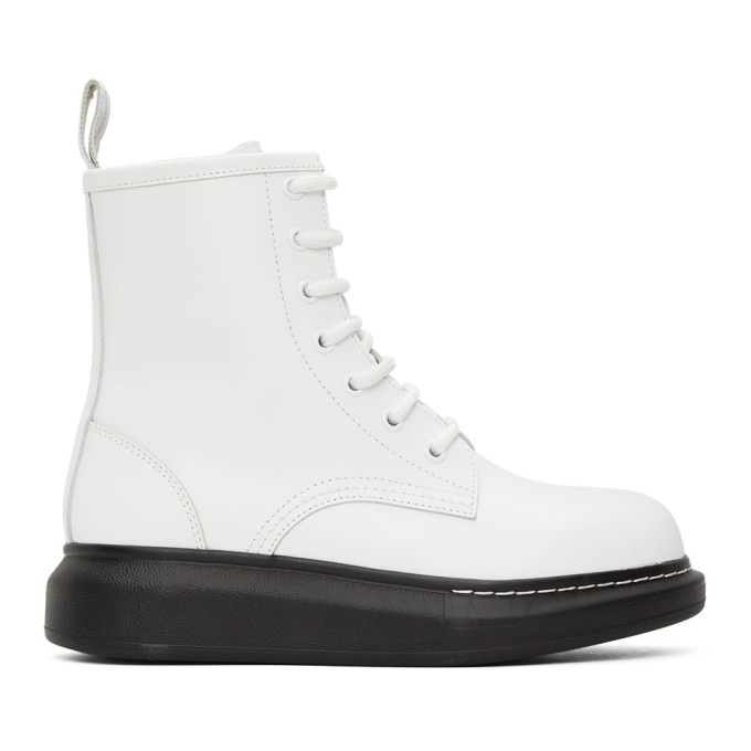 Photo: Alexander McQueen White Hybrid Lace-Up Boots