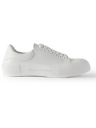 Alexander McQueen - Exaggerated-Sole Rubber-Trimmed Leather Sneakers - White