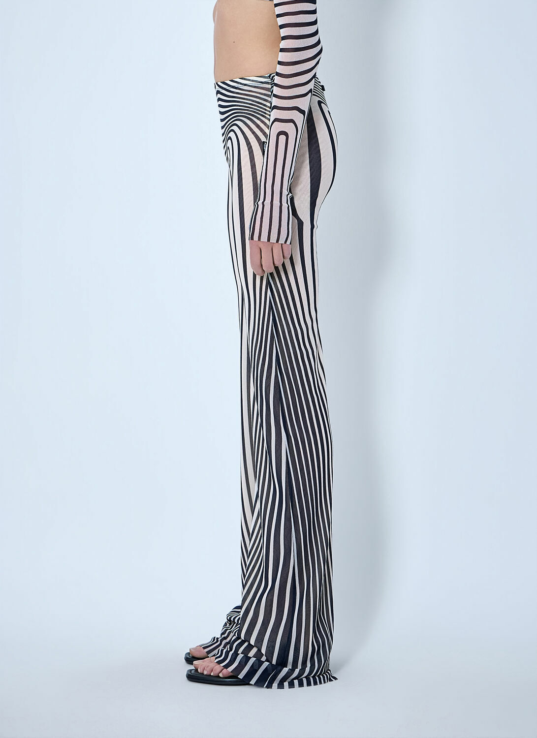 Jean Paul Gaultier Re-Edition Flare Trousers Morphing Stripes