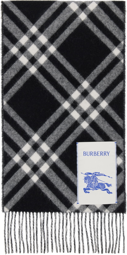 Photo: Burberry Black & White Check Cashmere Scarf