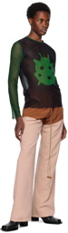 ANDREJ GRONAU SSENSE Exclusive Black & Green Long Sleeve T-Shirt
