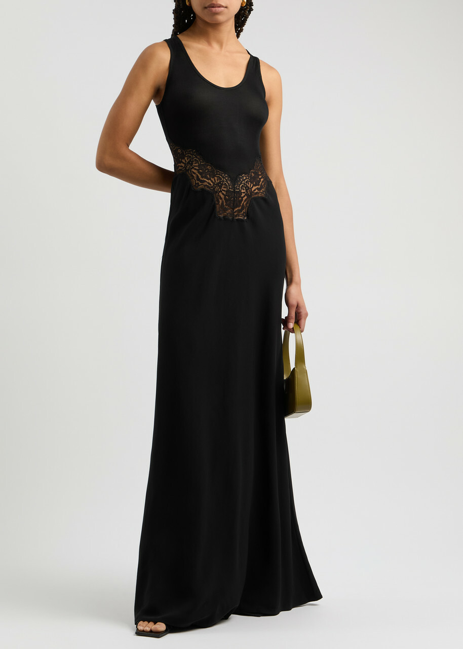 【関税込み】Christopher Esber ブラック ベール マキシドレス Wave Coil Dress Black | The Webster