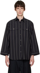rito structure Black Striped Shirt