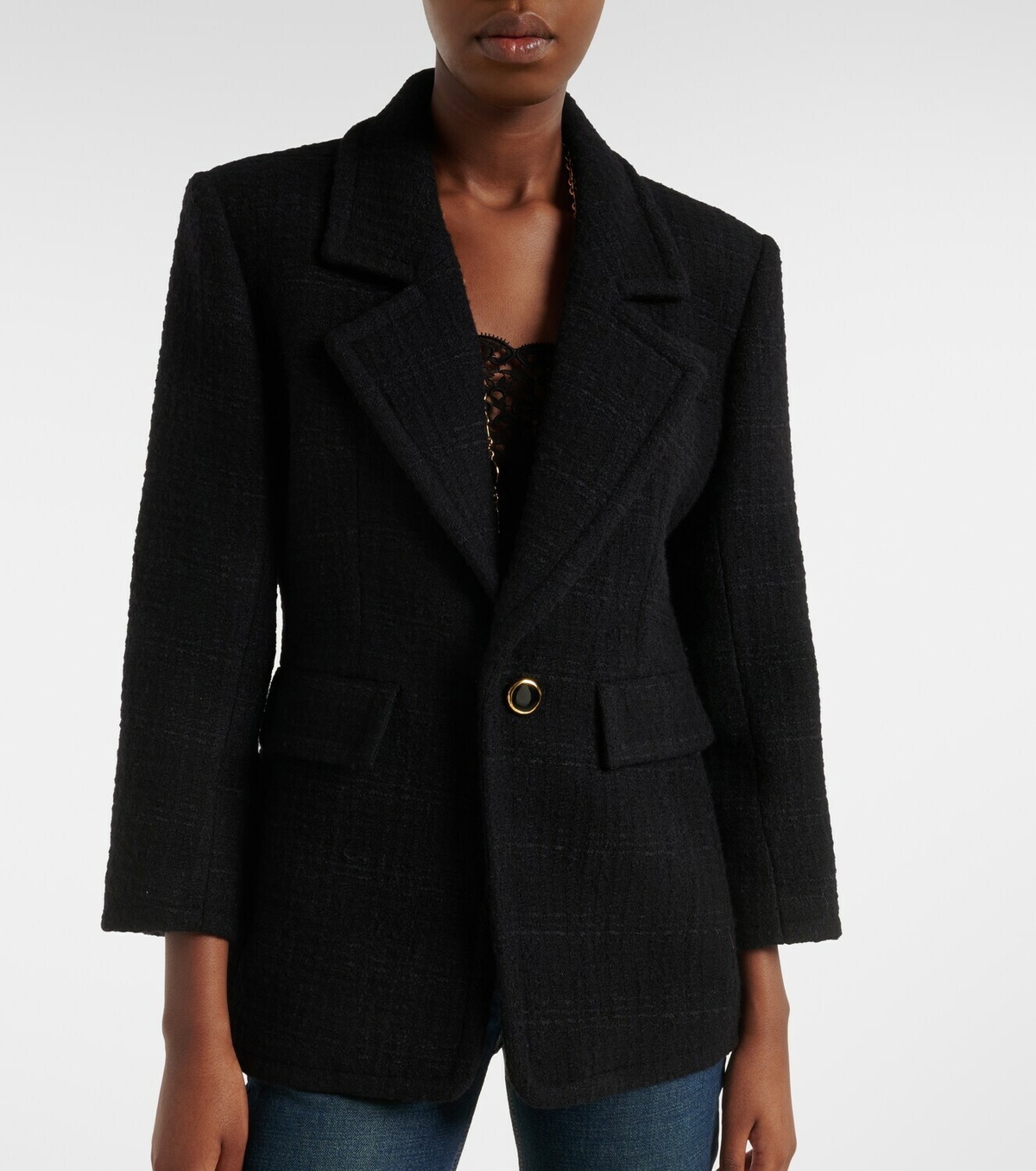 Saint Laurent Wool-blend tweed jacket