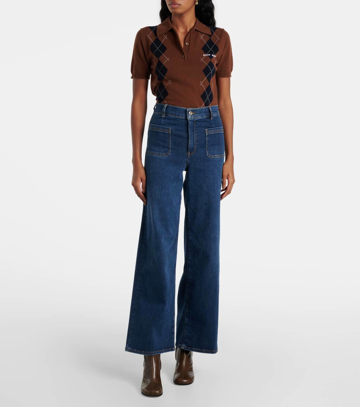 Orders frame palazzo denim overalls