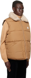 A.P.C. Tan & Black Teddy Reversible Puffer Vest