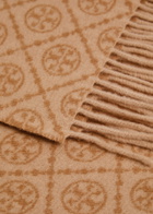 Tory Burch Logo-monogrammed Wool and Cashmere-blend Scarf - Camel - One Size
