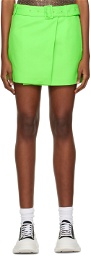 AMI Alexandre Mattiussi Green Belted Miniskirt