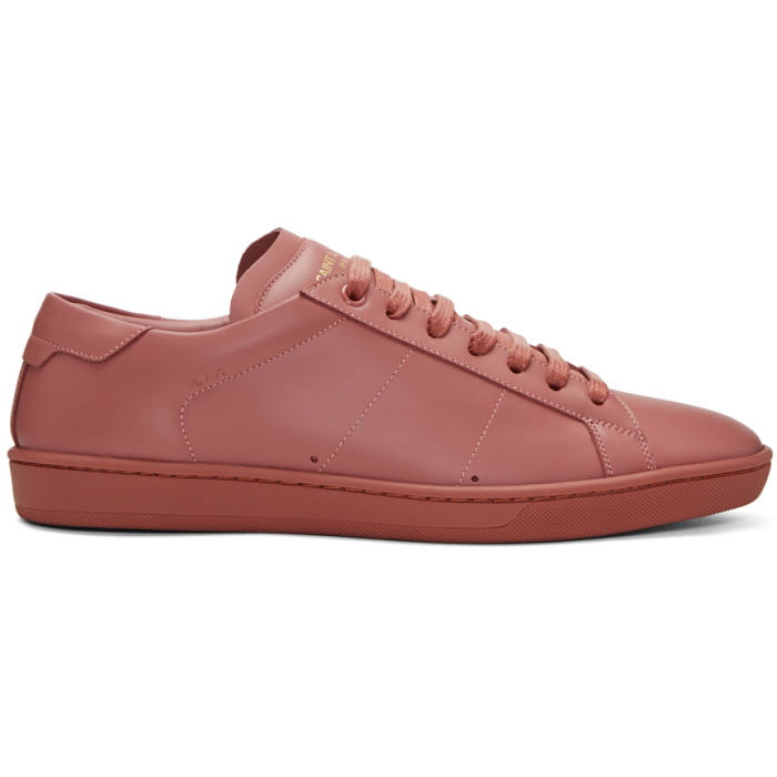 Photo: Saint Laurent Pink SL-01 Court Classic Sneakers