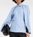 Victoria Beckham Caped virgin wool blouse