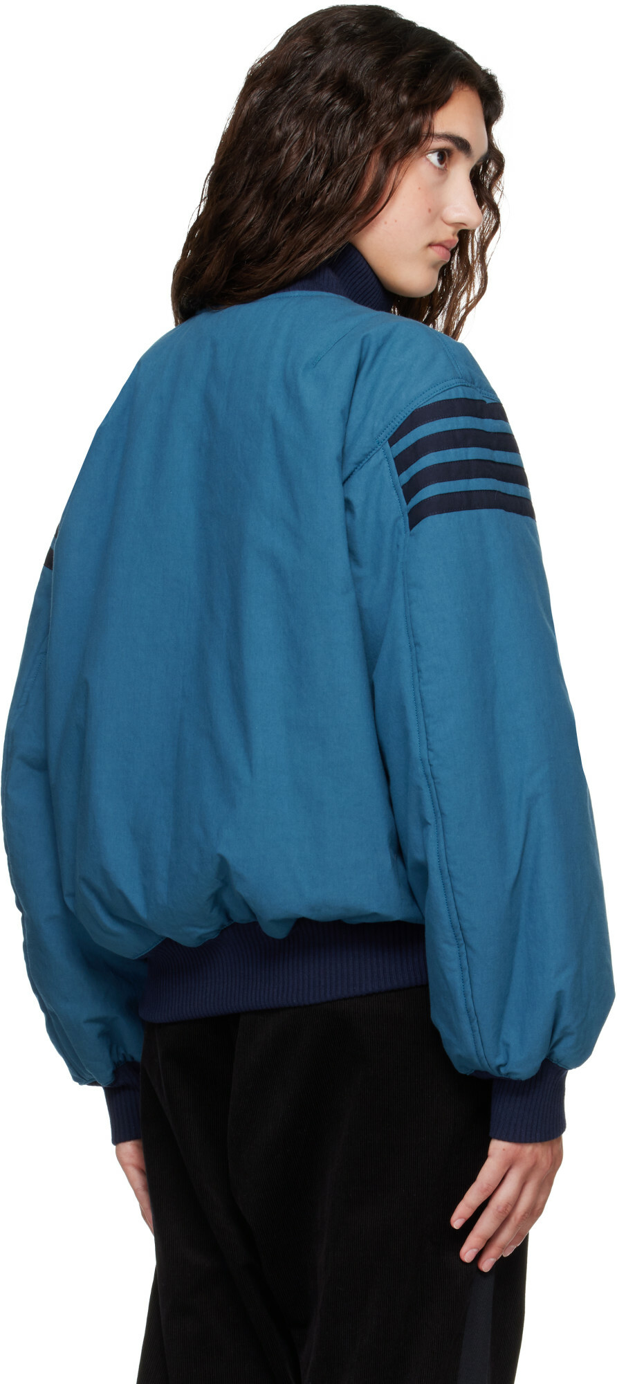 Stefan Cooke Blue Chevron Tanker Bomber Jacket