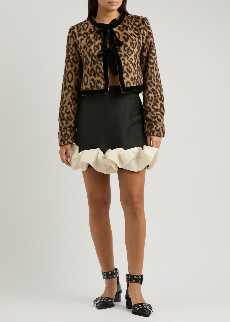 Sister Jane Lily Leopard-print Brushed Woven Cardigan Sister Jane