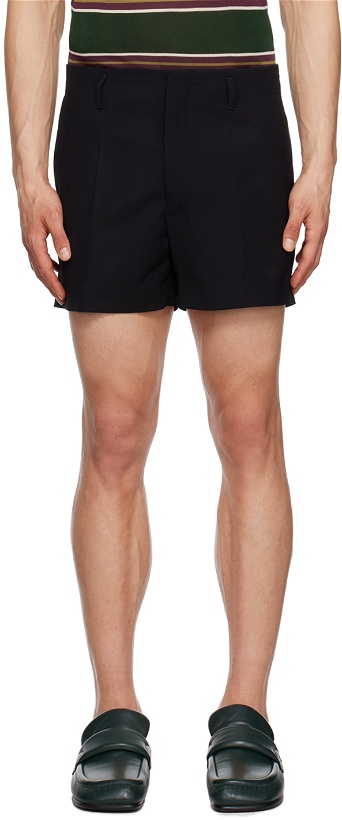 Photo: Dries Van Noten Black Creased Shorts
