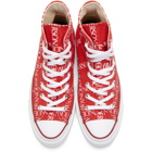 JW Anderson Red Converse Edition Grid Logo Sneakers