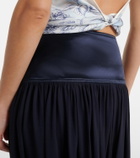 Ferragamo Draped asymmetric midi skirt