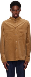 Agnona Tan Band Collar Shirt