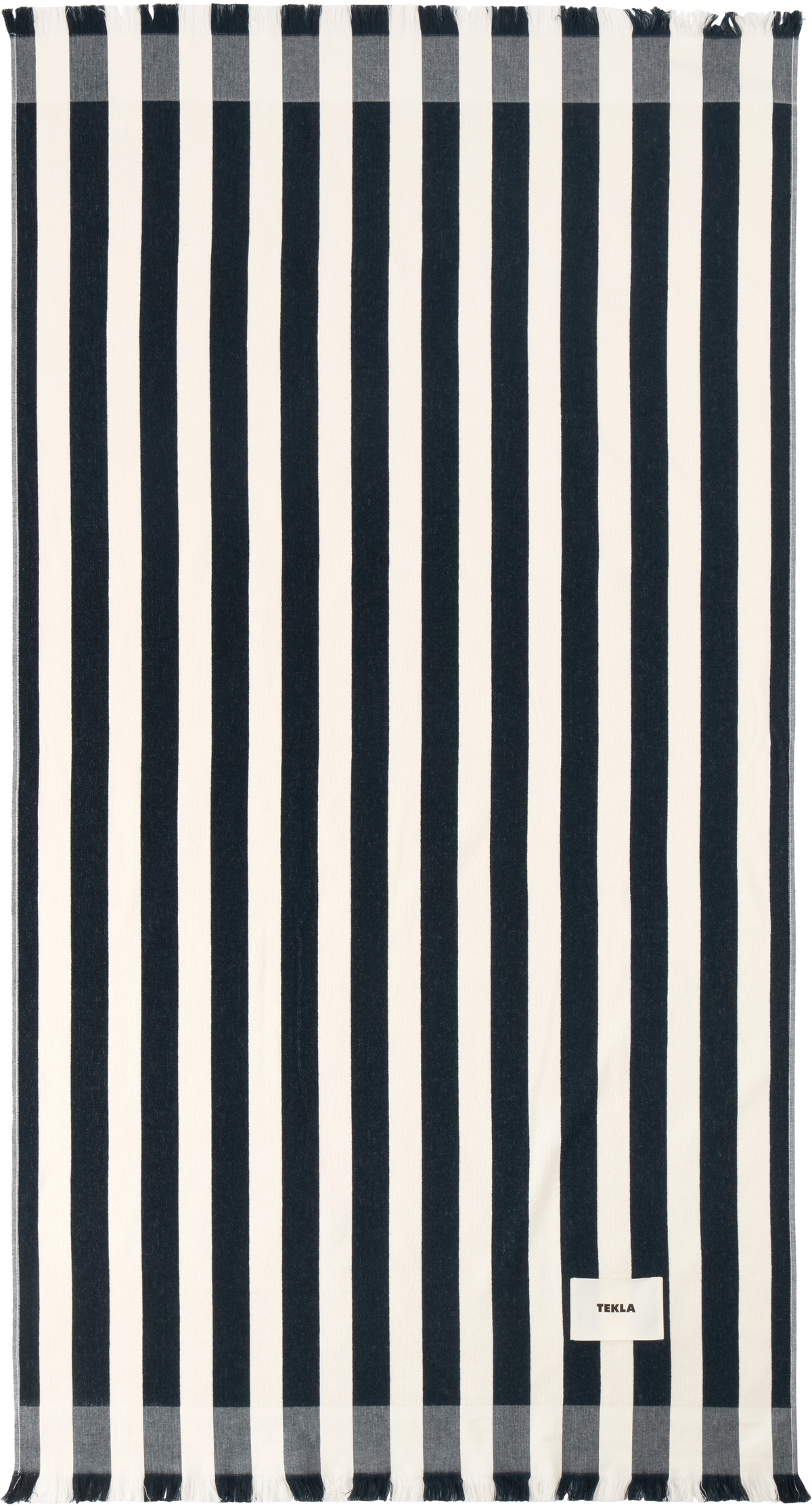 Tekla Black & White Striped Beach Towel