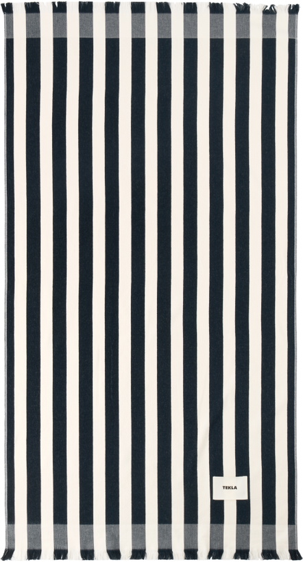 Photo: Tekla Black & White Striped Beach Towel
