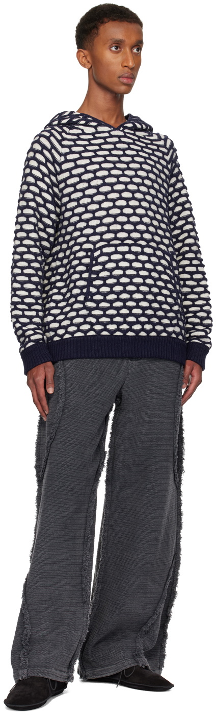 Isa Boulder Blue & White Hexagon Hoodie