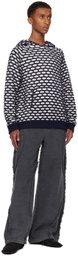 Isa Boulder Blue & White Hexagon Hoodie