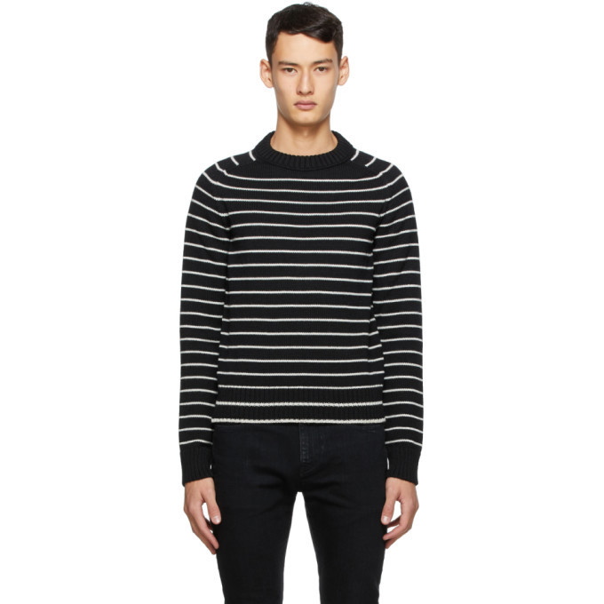 Photo: Saint Laurent Black Wool Stripe Sweater