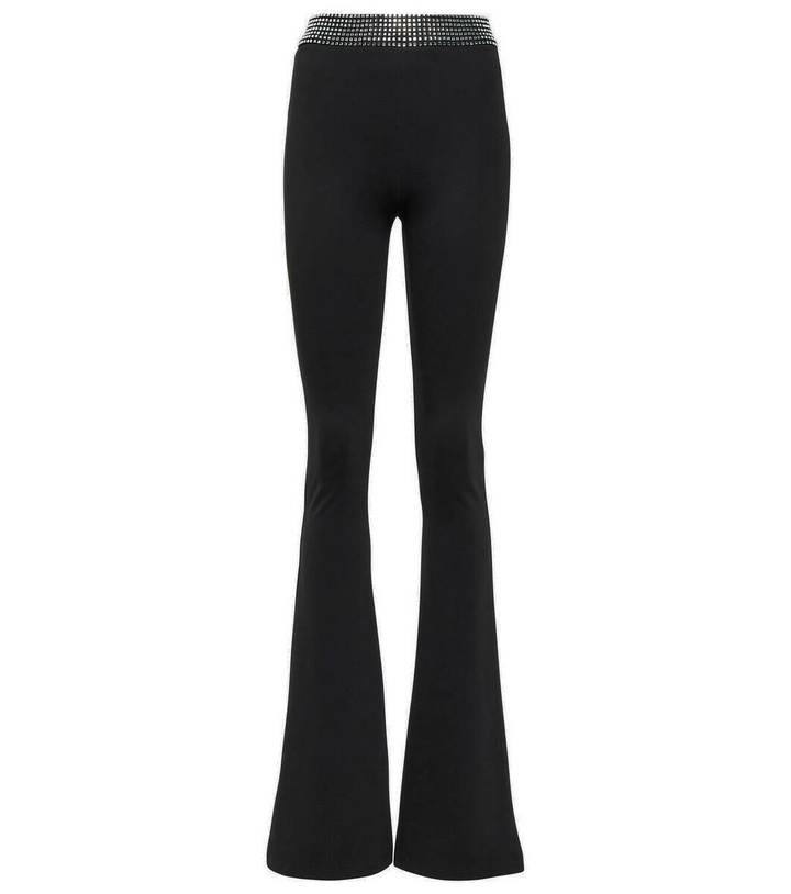 Photo: David Koma Crystal-embellished jersey flared pants