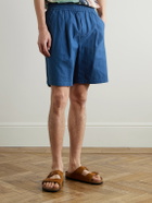 Folk - Assembly Wide-Leg Cotton-Blend Shorts - Blue