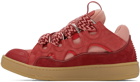 Lanvin Red Curb Leather Sneakers