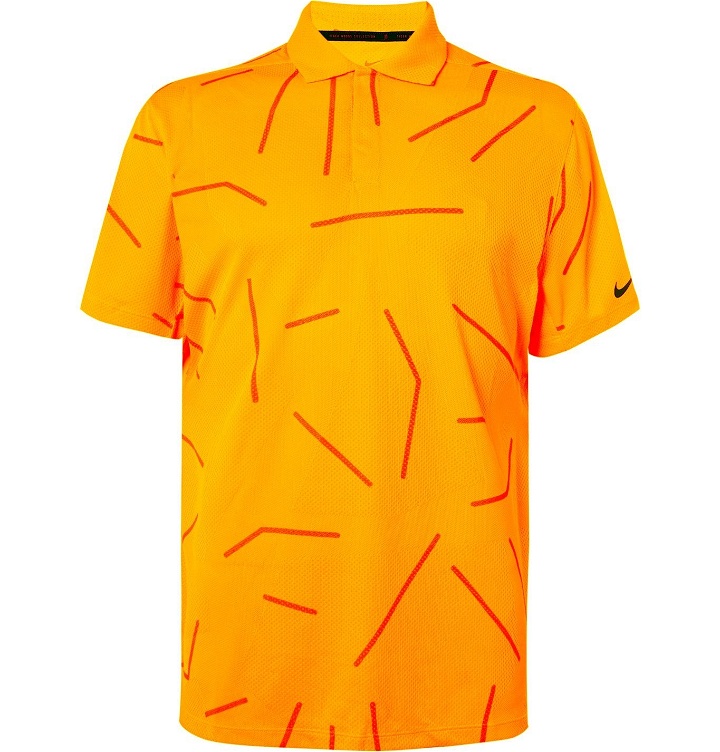 Photo: Nike Golf - Dry Course Printed Dri-FIT Jacquard Golf Polo Shirt - Yellow