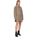 Acne Studios Brown and White Band Collar Dress