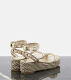 Valentino Garavani Rockstud Torchon leather espadrille wedges