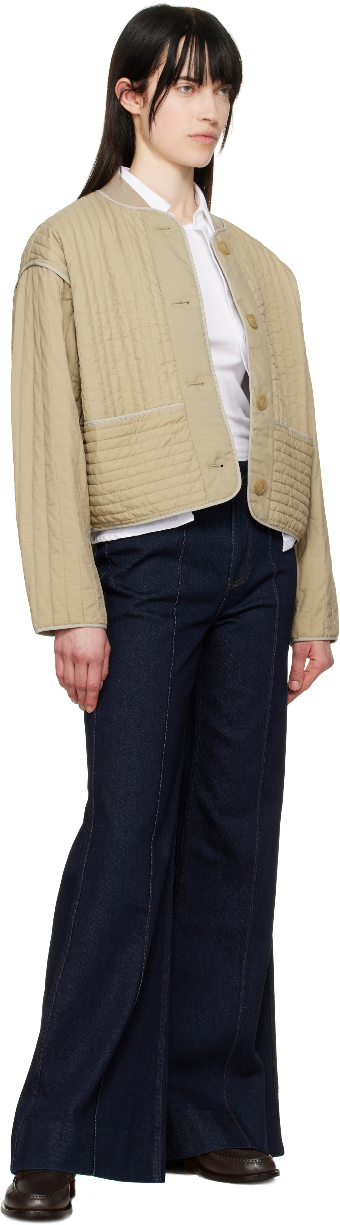 rag & bone Beige Marley Quilted Jacket