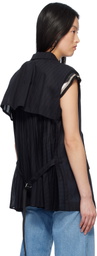 sacai Black High Twist Voile Vest