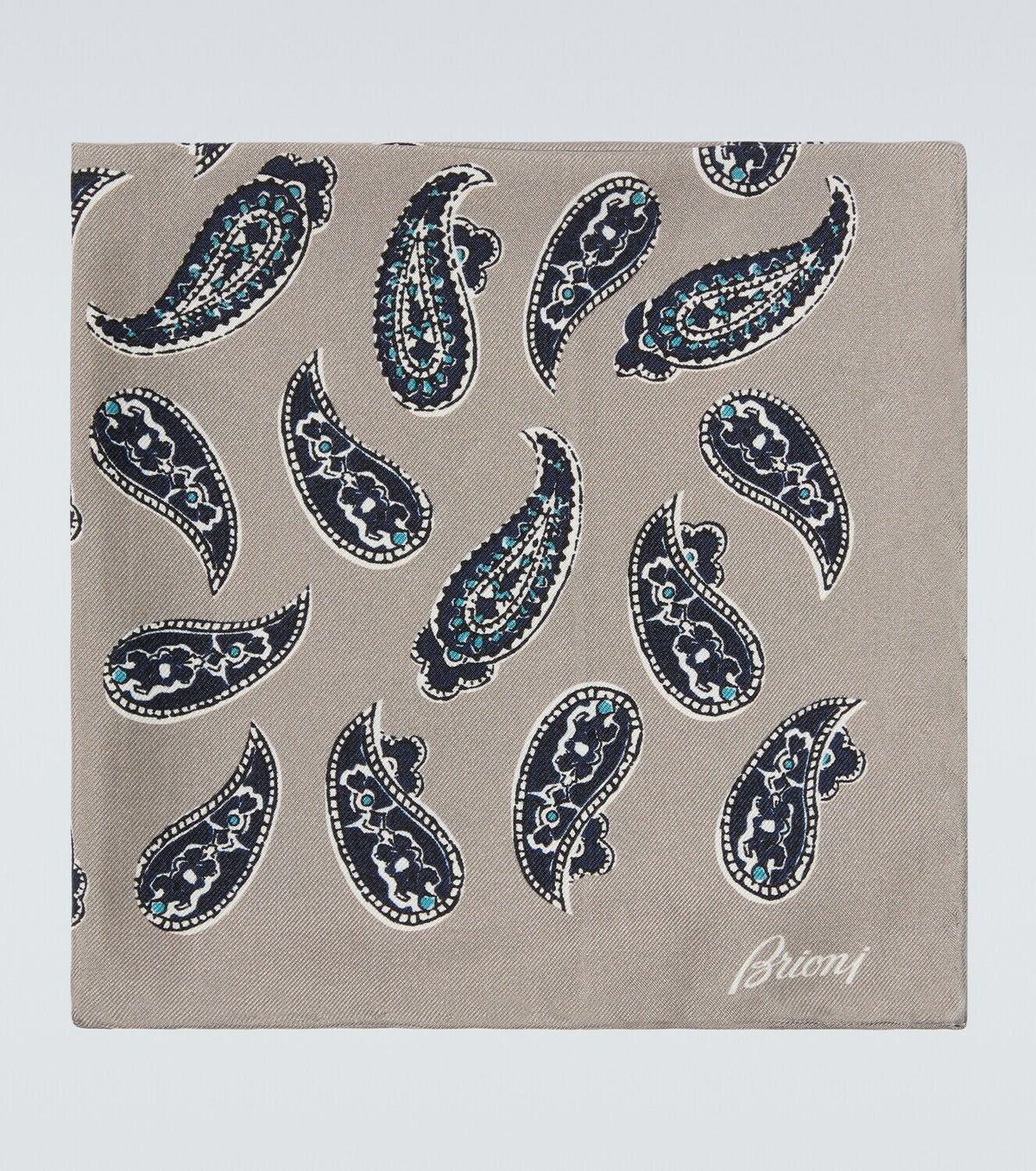 Brioni Paisley silk twill pocket square