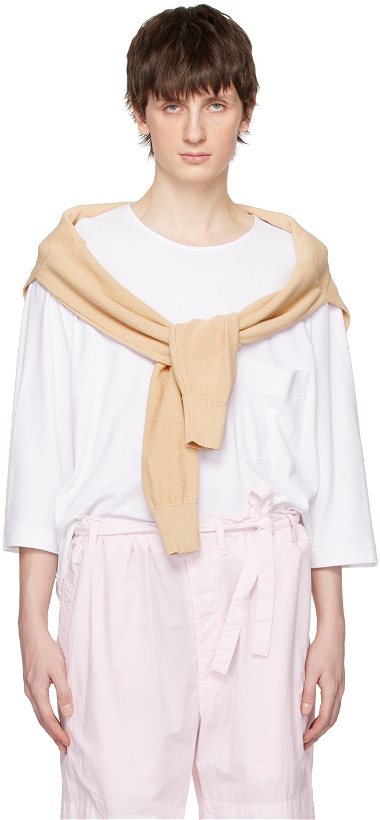 Photo: LEMAIRE Beige Sweater-Style Scarf