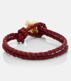 Bottega Veneta Knot braided leather and sterling silver bracelet