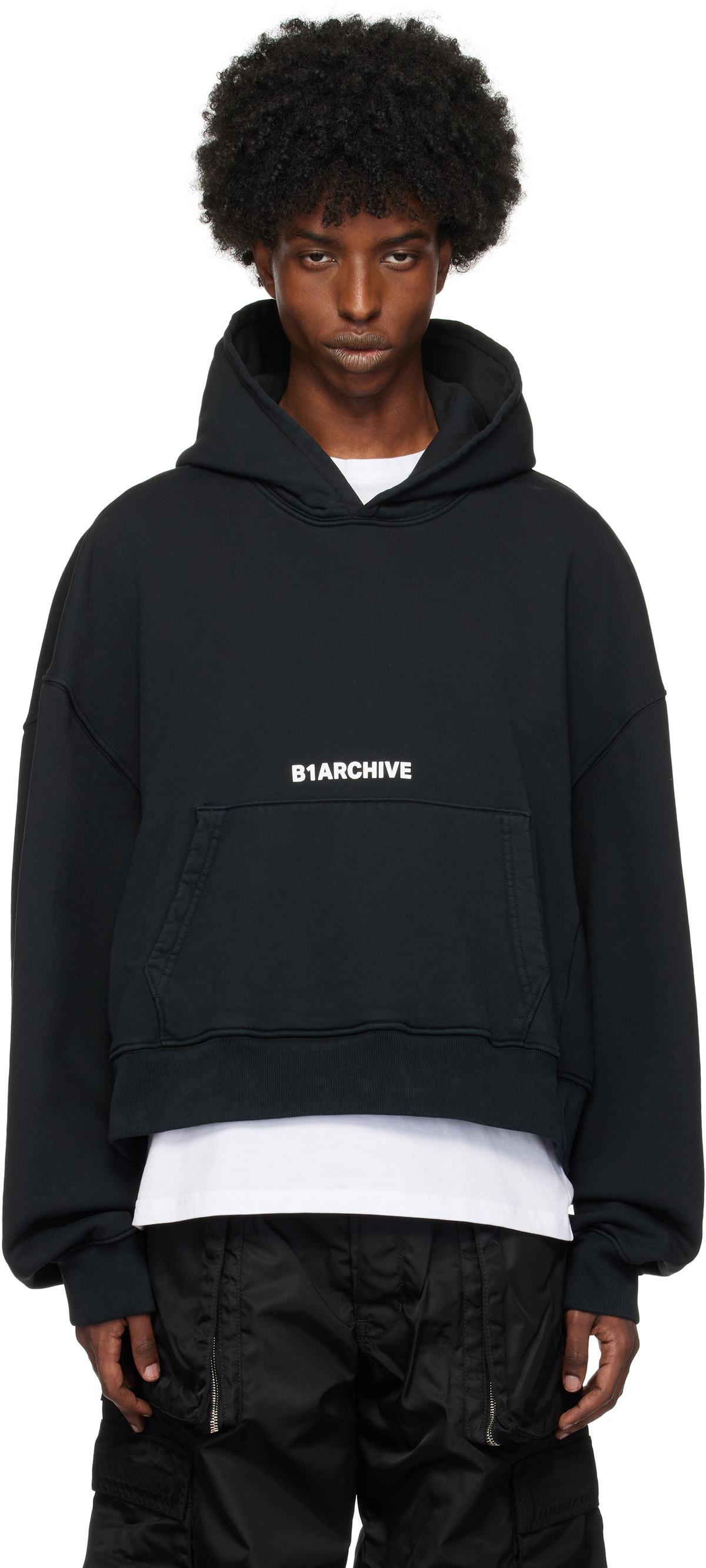 B1ARCHIVE Black Zip Up Elastic Waist Hoodie B1ARCHIVE B1ARCHIVE Black Zip Up Elastic Waist Hoodie B1ARCHIVE