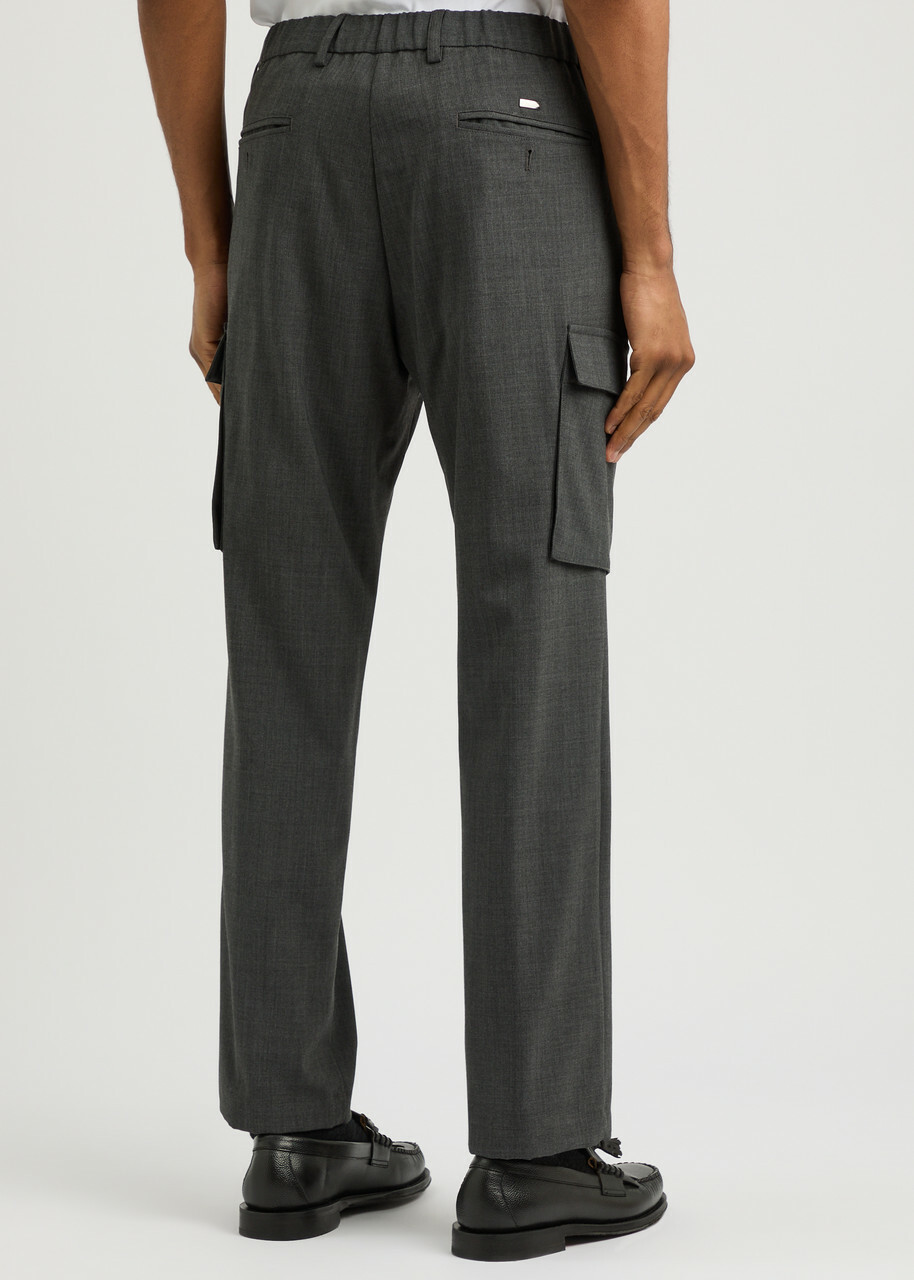 Herno Woven Cargo Trousers Grey