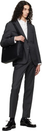 BOSS Black Grained Faux-Leather Briefcase